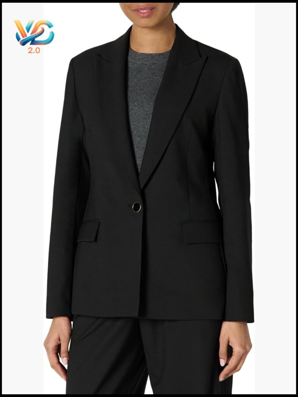Regular Fit Blazer Single Breasted Woven Viscose Blend Professional